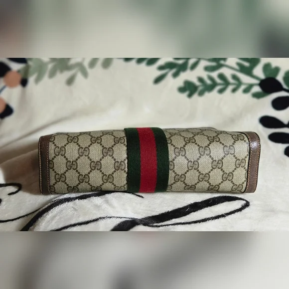 💯 Authentic Vintage Gucci Supreme Web Sherry Line Clutch - Picture 11 of 12
